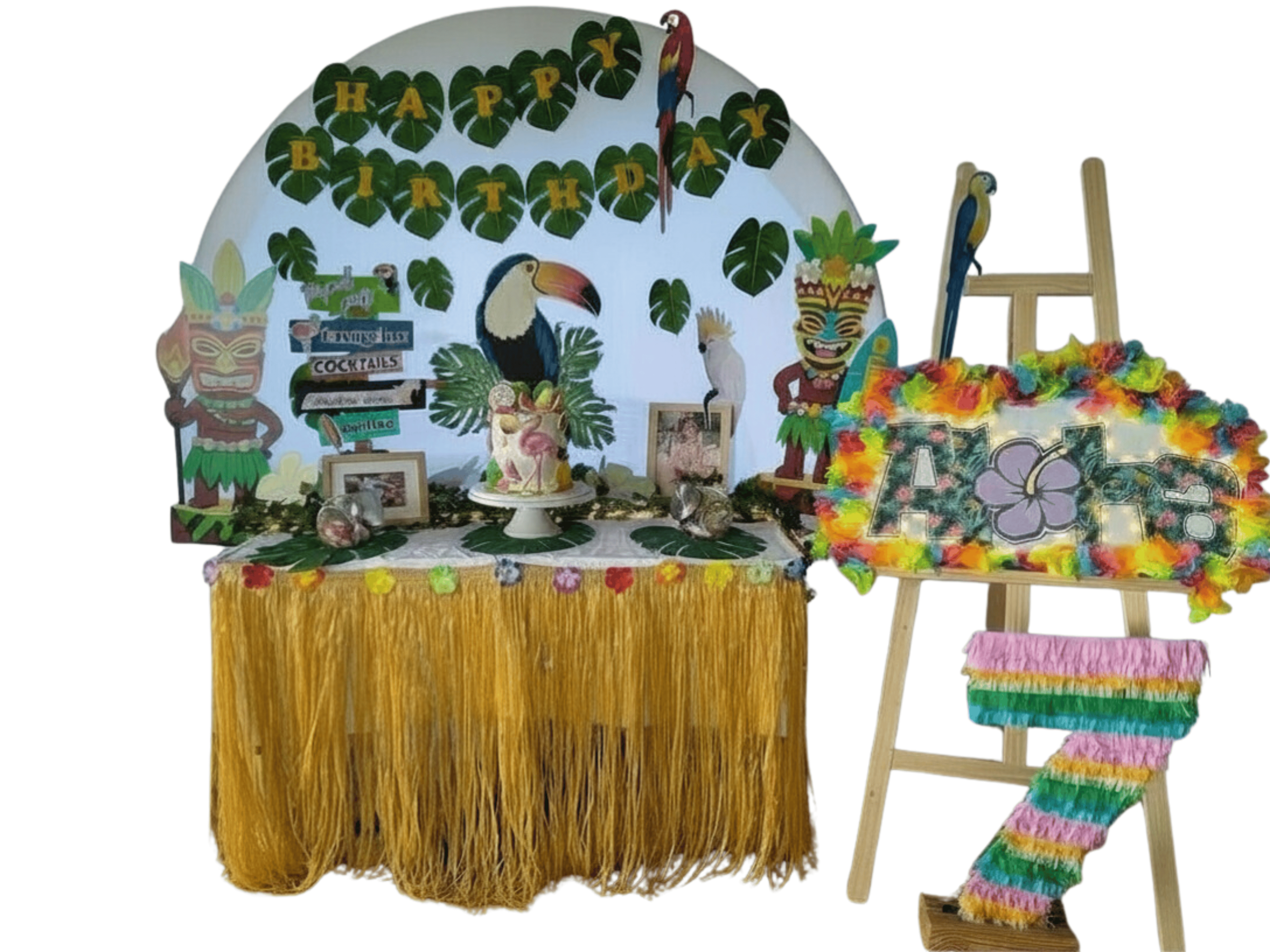 décoration anniversaire à thème, déco tropical, birthday